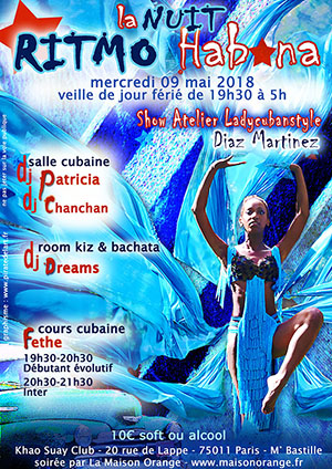 flyer Ritmo Habana, soirée cubaine du mercredi