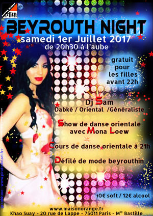 flyer Beyrouth Night du 1er juillet 2017