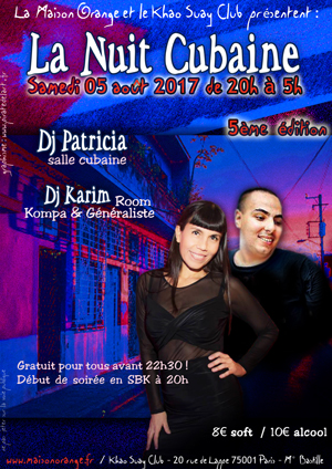 flyer Nuit Cubaine 05 août 2017