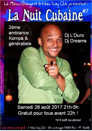 flyer Nuit Cubaine 26 août 2017