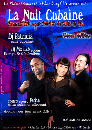 flyer Nuit Cubaine 09 septembre 2017