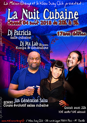 flyer Nuit Cubaine 04 août 2018