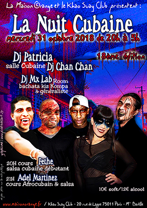 flyer Nuit Cubaine 31 octobre 2018