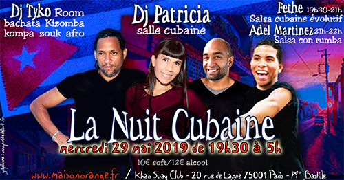 flyer Nuit Cubaine du 29 mai 2019