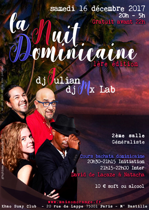 flyer Nuit dominicaine du 16 décembre 2017