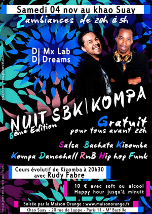 flyer Nuit SBK Kompa et généraliste du 04 novembre 2017