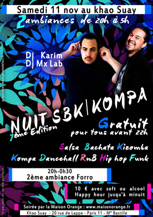 flyer Nuit SBK Kompa et généraliste du 04 novembre 2017