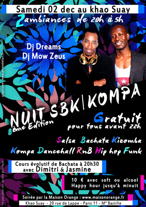 flyer Nuit SBK Kompa et généraliste du 02 décembre 2017