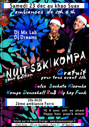 flyer Nuit SBK Kompa et généraliste du 23 décembre 2017